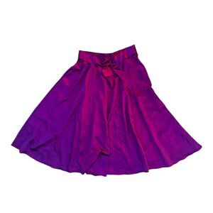 CATO Size XL Solid Purple Satin Full Skirt- Elastic Waist